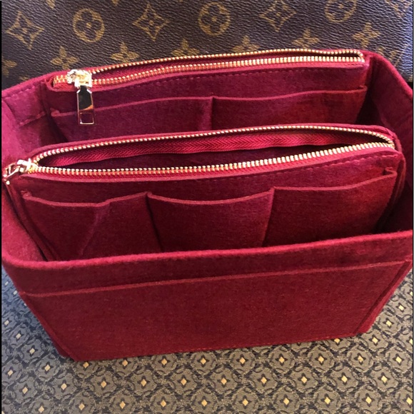 NEW XL Purse tote Insert Protector Organizer GM double zipper side snap pocket - Picture 4 of 10